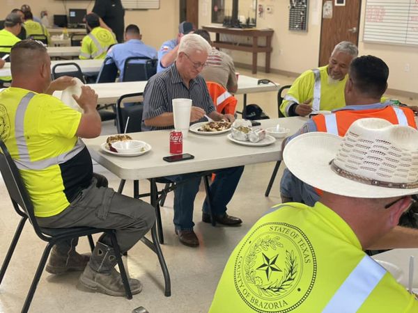 Pct 3 Luncheon Eating with Road and bridge Employees