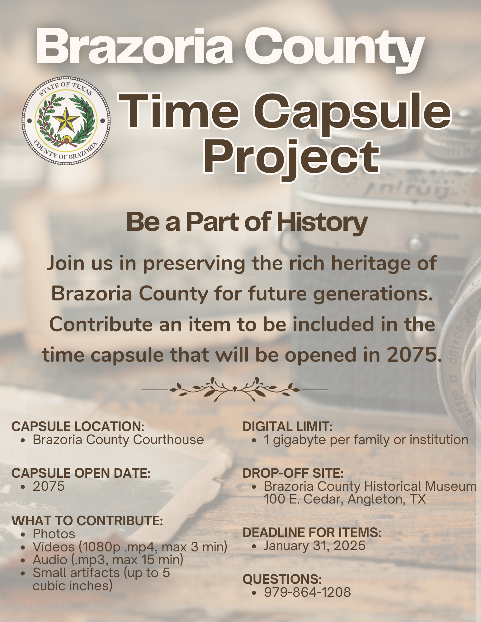 Brazoria County Time Capsule Project Information