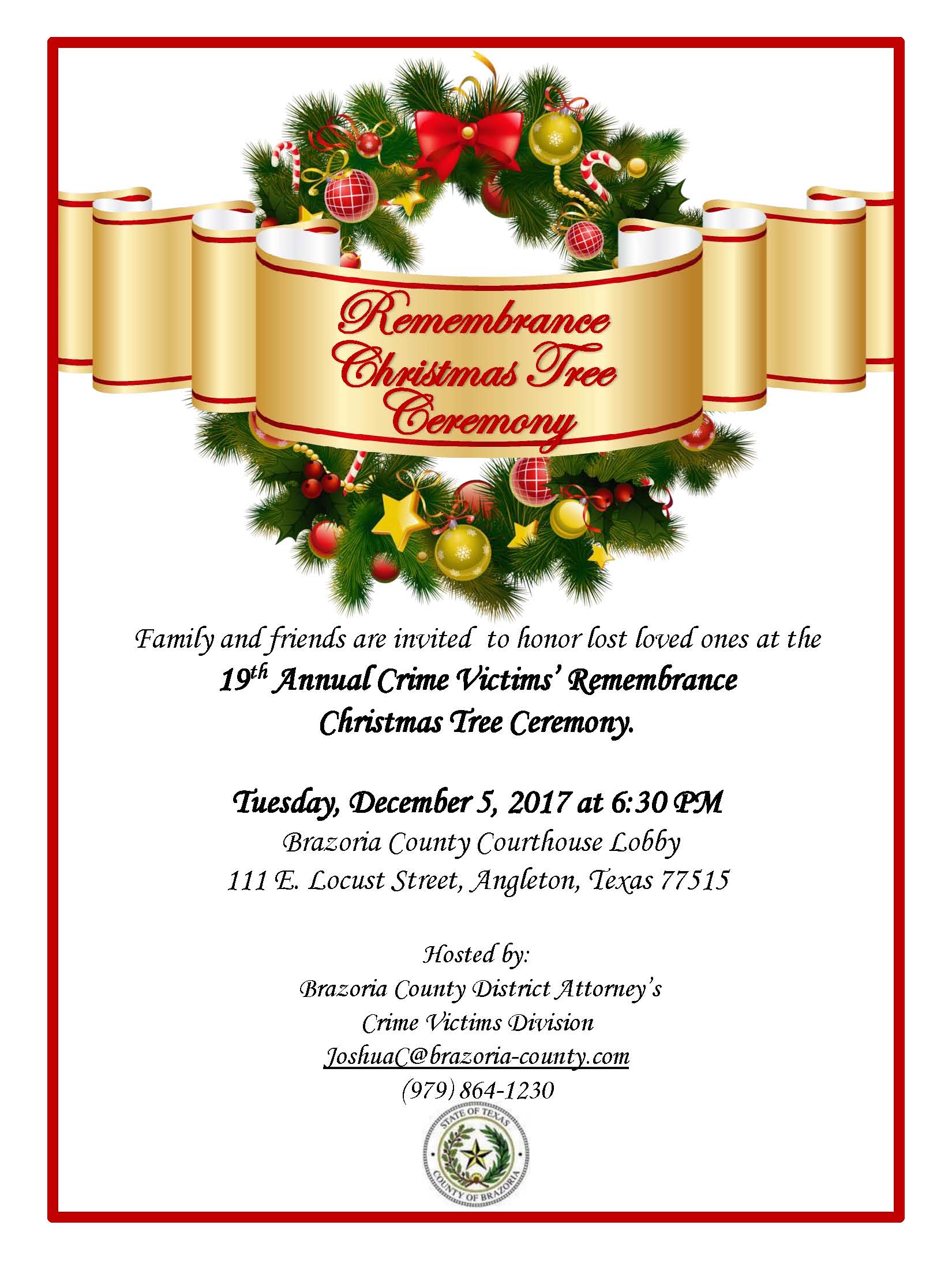 2017 CV Remembrance Christmas Tree - FLYER